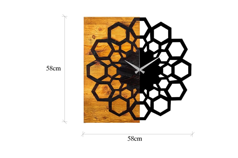 Wooden Clock 30 - Sort/Valnød - Vægure & Ure