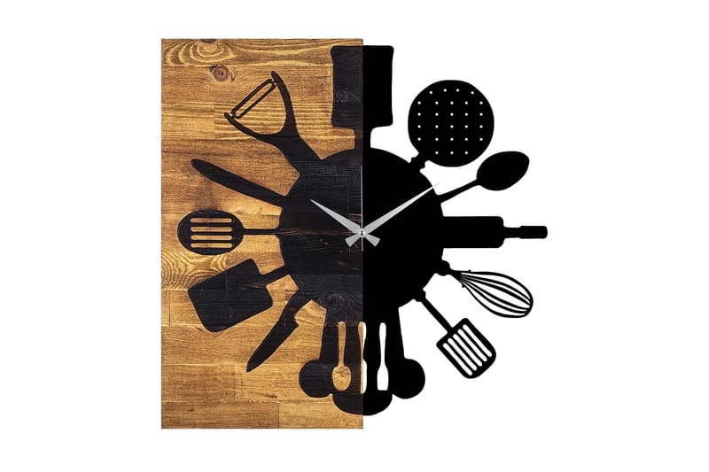 Wooden Clock 32, Sort/Valnød
