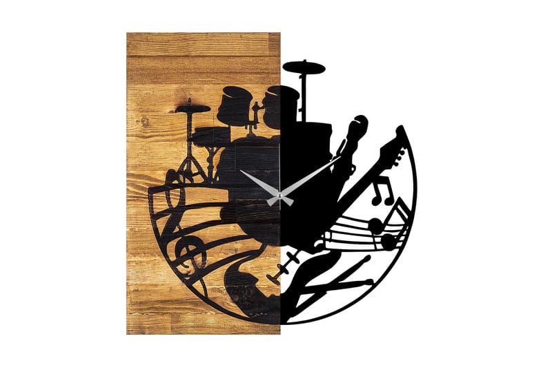Wooden Clock 33, Sort/Valnød