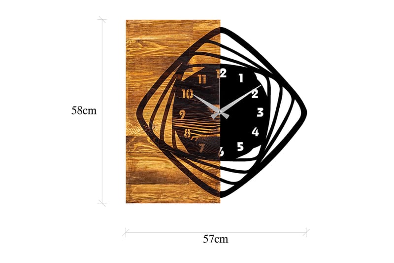Wooden Clock 4 - Sort/Valnød - Boligtilbehør - Vægdekoration - Vægure & Ure