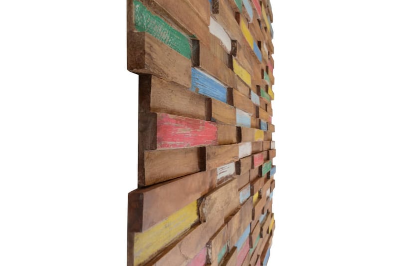 vægbeklædningspaneler 10 stk. 1,03 m² massivt teaktræ - Flerfarvet - Vægplader - Vægdekoration