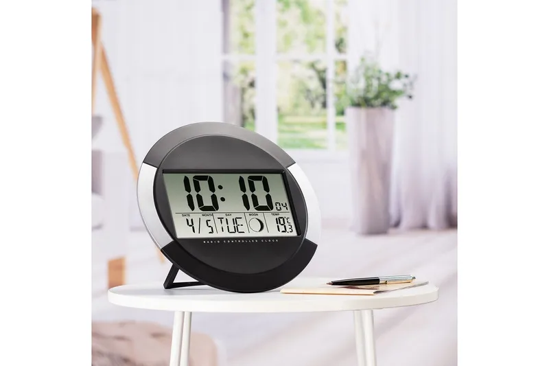 Vægur Hama Ischia med Radio Sort/Sølv - Sort - Boligtilbehør - Vægdekoration - Vægure & Ure