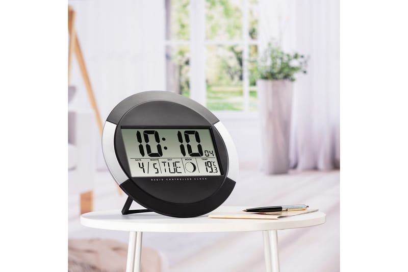 Vægur Hama Ischia med Radio Sort/Sølv - Sort - Boligtilbehør - Vægdekoration - Vægure & Ure