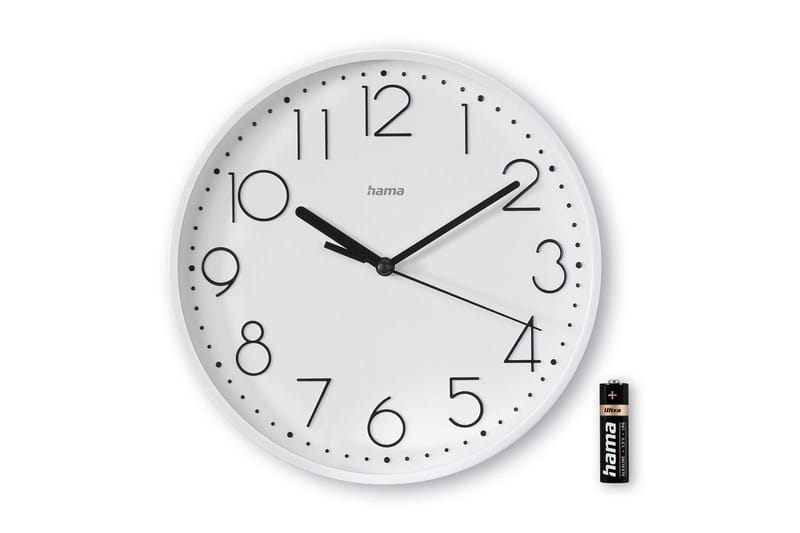 Vægur Hama Salina 22 cm - Hvid - Boligtilbehør - Vægdekoration - Vægure & Ure