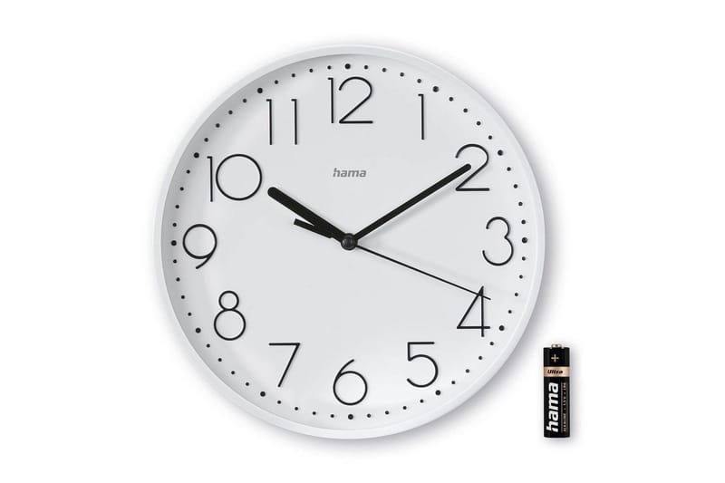 Vægur Hama Salina 22 cm - Hvid - Boligtilbehør - Vægdekoration - Vægure & Ure
