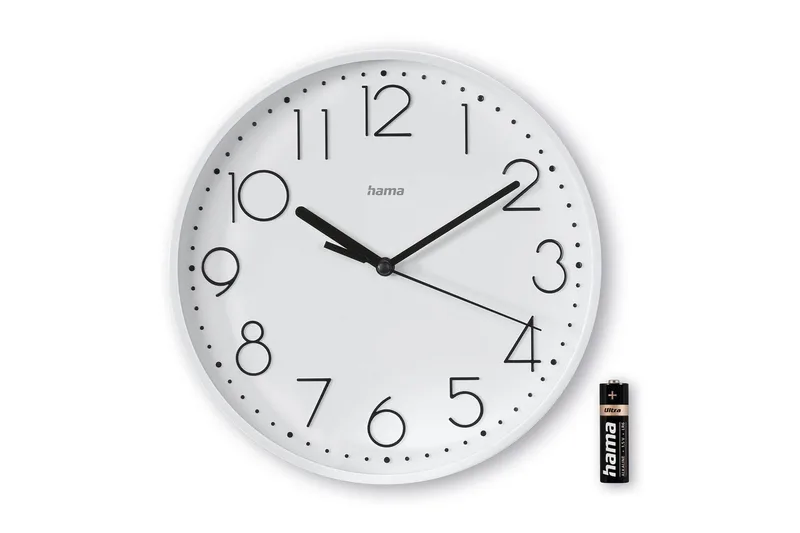 Vægur Hama Salina 22 cm - Hvid - Boligtilbehør - Vægdekoration - Vægure & Ure