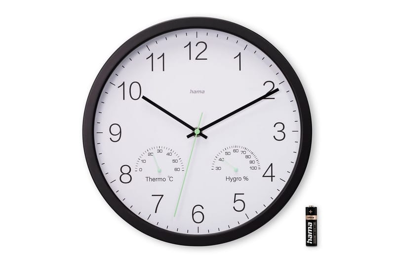 Vægur Hama Santorini 30 cm Sort - Sort - Boligtilbehør - Vægdekoration - Vægure & Ure