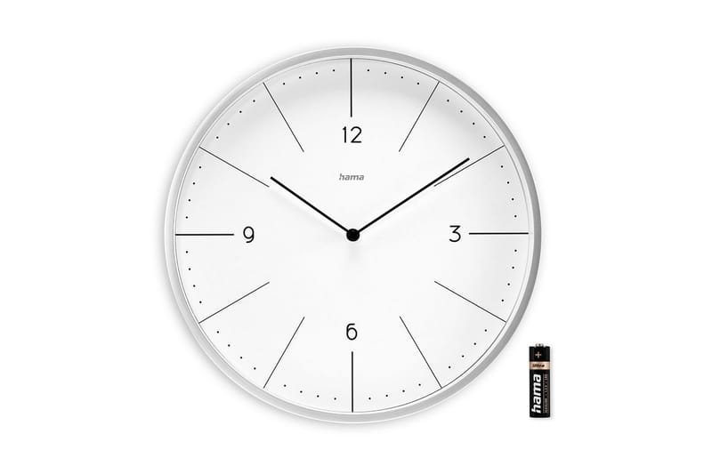 Vægur Hama Sardinia 30 cm Grå - Hvid - Boligtilbehør - Vægdekoration - Vægure & Ure