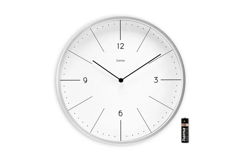 Vægur Hama Sardinia 30 cm Grå - Hvid - Boligtilbehør - Vægdekoration - Vægure & Ure