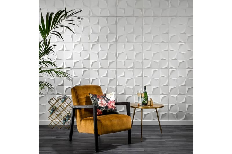 WallArt 3D-vægpaneler 24 stk. GA-WA28 Beau - Hvid - Boligtilbehør - Vægdekoration