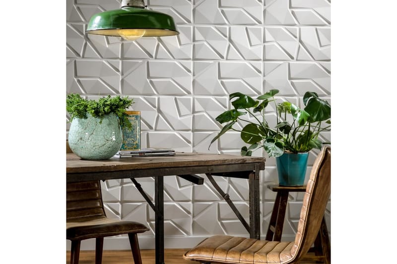 WallArt 3D-vægpaneler 24 stk. Liam GA-WA31 - Hvid - Boligtilbehør - Vægdekoration