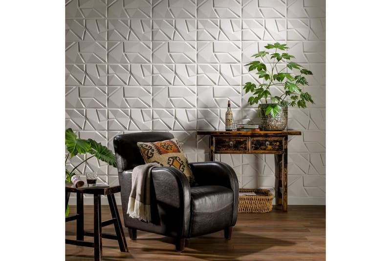 WallArt 3D-vægpaneler 24 stk. Liam GA-WA31 - Hvid - Boligtilbehør - Vægdekoration