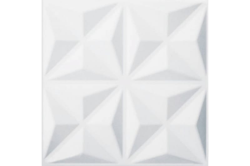 WallArt 3D vægpaneler diamantformer 12 stk GA-WA17 - Hvid - Vægplader - Vægdekoration