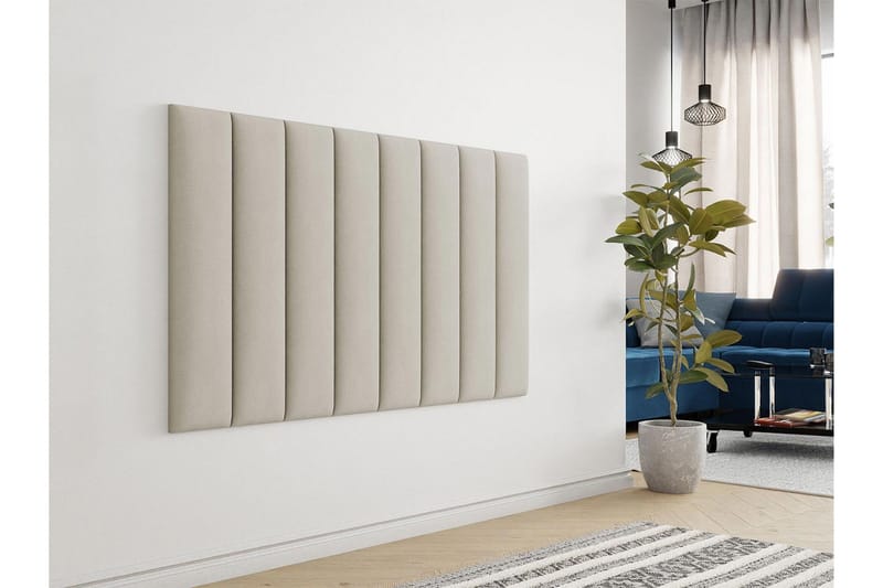 Zaratuz Vægpanel 20x4x80 cm Polstret - Velour/Beige - Boligtilbehør - Vægdekoration