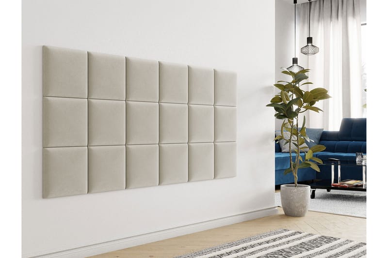 Zaratuz Vægpanel 30x4x30 cm Polstret - Velour/Beige - Boligtilbehør - Vægdekoration