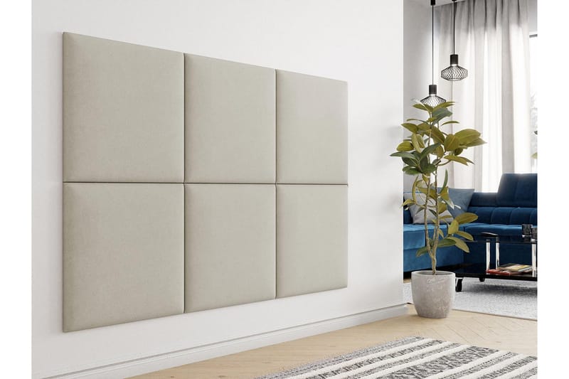 Zaratuz Vægpanel 60x4x60 cm Polstret - Velour/Beige - Boligtilbehør - Vægdekoration