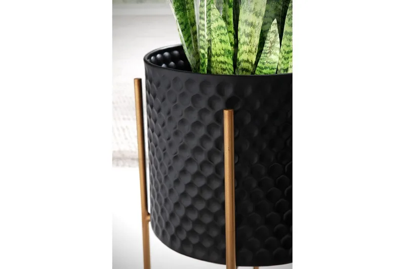 Vase Wohnling Sæt af 2 Aluminiums Blomster Plantekrukke 3 D Cirkeloverflade Moderne - Boligtilbehør - Krukker