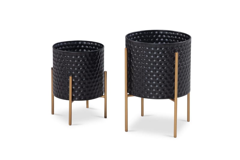 Vase Wohnling Sæt af 2 Aluminiums Blomster Plantekrukke 3 D Cirkeloverflade Moderne - Boligtilbehør - Krukker