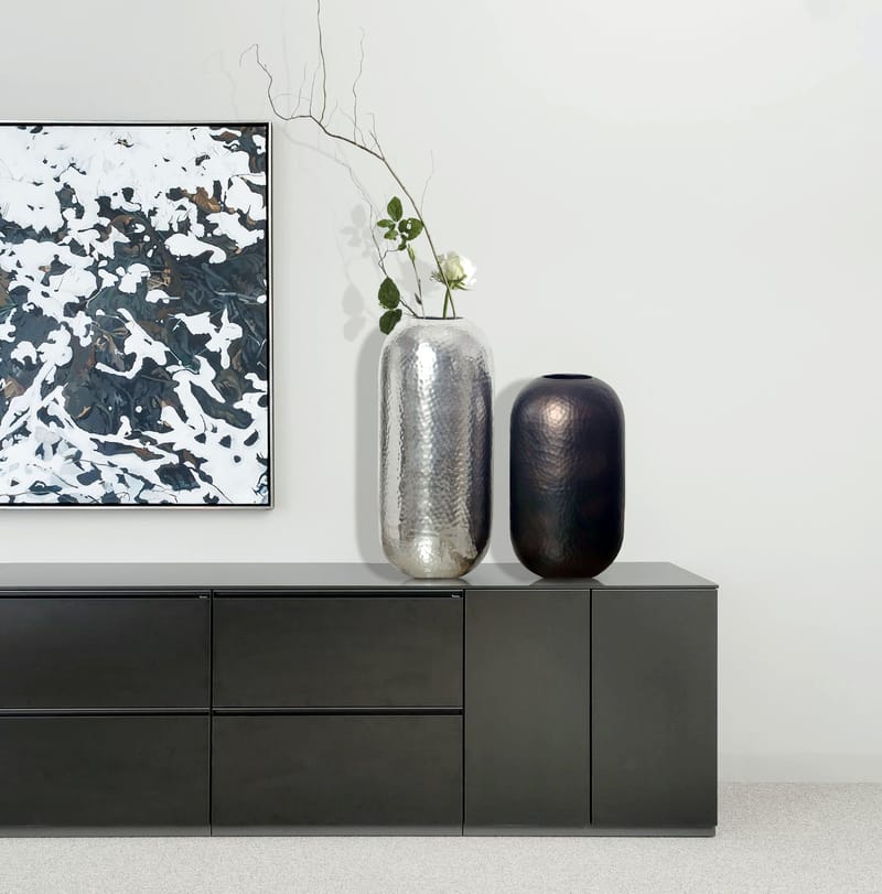 Corara Vase 46 cm Sæt med 2 - Sølvfarvet og sort bronze - Boligtilbehør - Vaser - Cylindervase