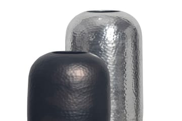 Corara Vase 46 cm Sæt med 2 - Sølvfarvet og sort bronze - Boligtilbehør - Vaser - Cylindervase
