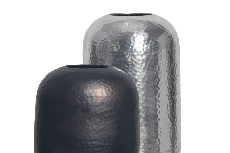 Corara Vase 46 cm Sæt med 2 - Sølvfarvet og sort bronze - Boligtilbehør - Vaser - Cylindervase