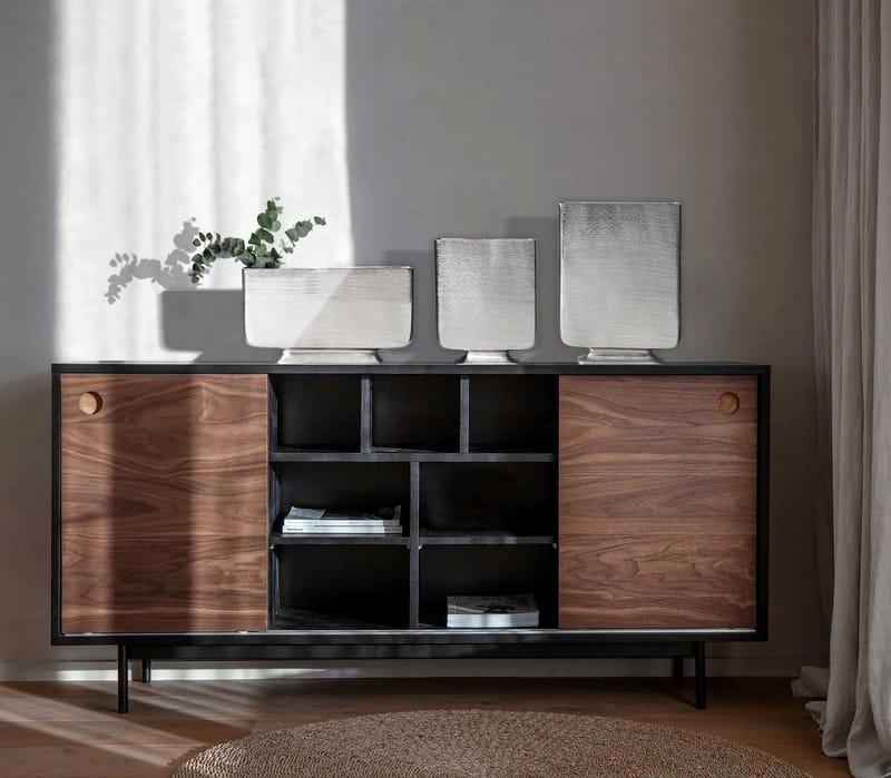 Corova Vase 33 cm Sæt med 3 - Sølvfarvet - Boligtilbehør - Vaser