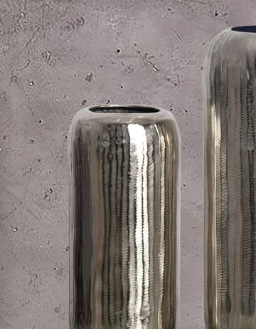 Dalaro Vase 40 cm Sæt med 2 - Sølvfarvet - Boligtilbehør - Vaser - Cylindervase
