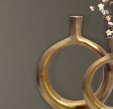 Dalena Vase 45 cm Sæt med 2 - Antikguld - Boligtilbehør - Vaser