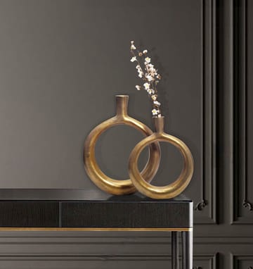 Dalena Vase 45 cm Sæt med 2 - Antikguld - Boligtilbehør - Vaser