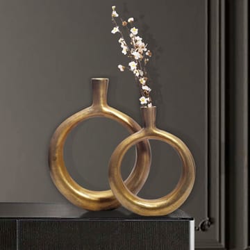 Dalena Vase 45 cm Sæt med 2 - Antikguld - Boligtilbehør - Vaser
