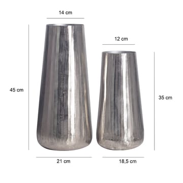 Daleri Vase 45 cm sæt med 2 - Sølvfarvet - Boligtilbehør - Vaser - Cylindervase