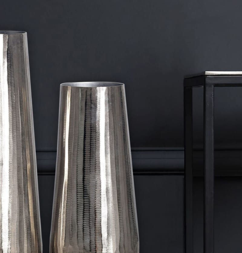 Daleri Vase 45 cm sæt med 2 - Sølvfarvet - Boligtilbehør - Vaser - Cylindervase