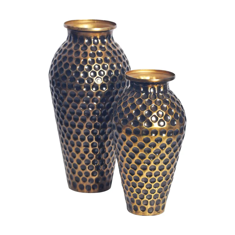 Dalilo Vase 51 cm Sæt med 2, Antikguld med mørk patina