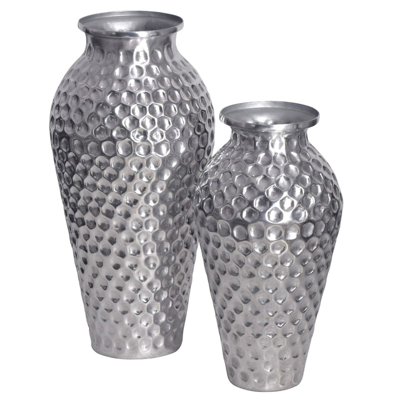 Dalilo Vase 51 cm Sæt med 2 - Sølvfarvet - Boligtilbehør - Vaser