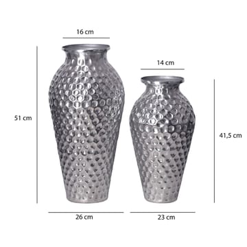 Dalilo Vase 51 cm Sæt med 2 - Sølvfarvet - Boligtilbehør - Vaser