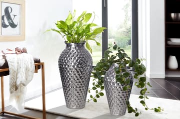 Dalilo Vase 51 cm Sæt med 2 - Sølvfarvet - Boligtilbehør - Vaser