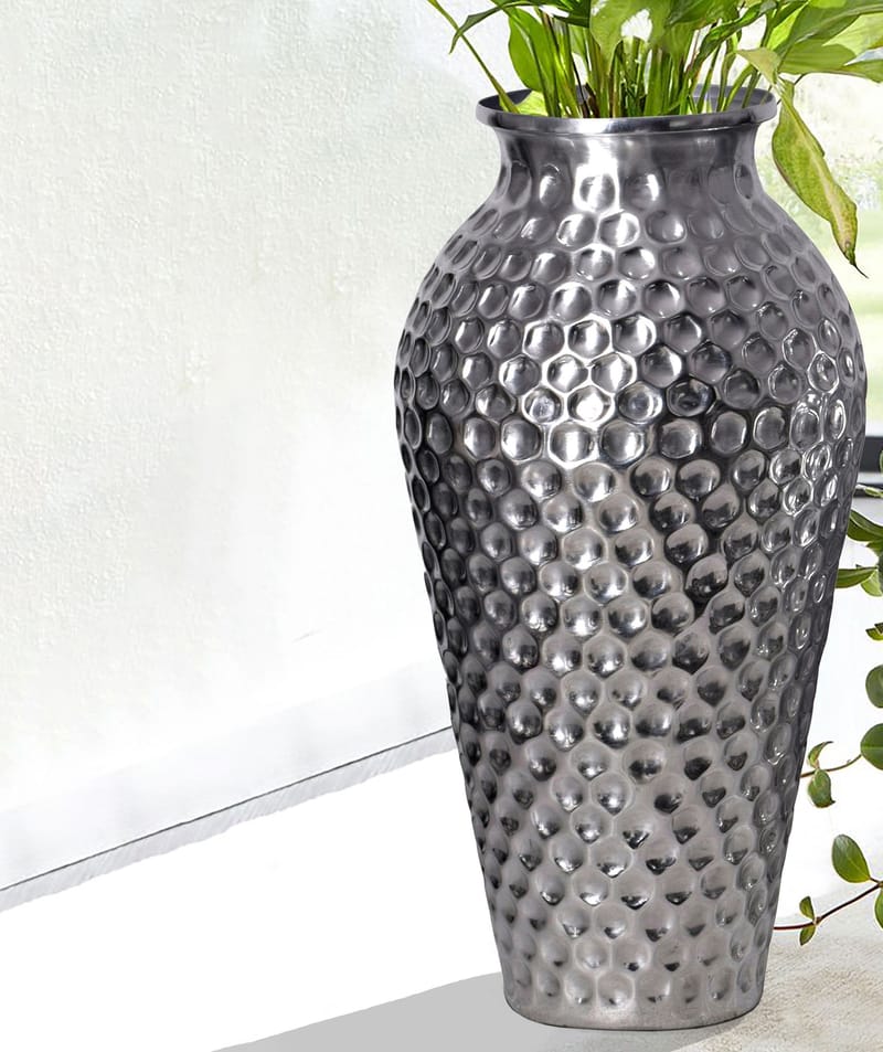Dalilo Vase 51 cm Sæt med 2 - Sølvfarvet - Boligtilbehør - Vaser