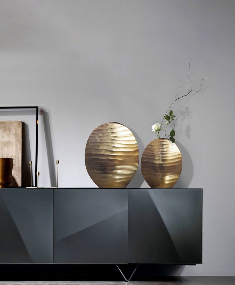 Dalira Vase 31 cm sæt med 2 - Guldfarvet - Boligtilbehør - Vaser