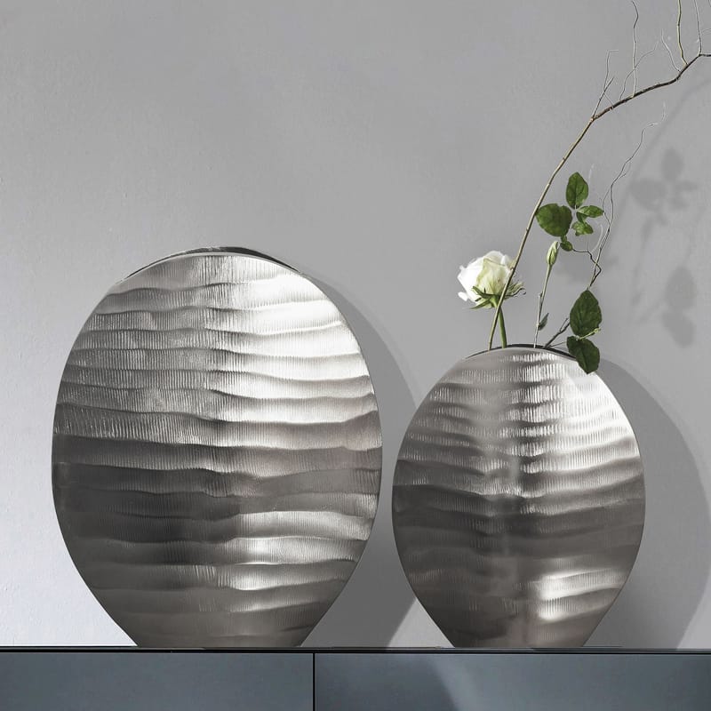 Dalira Vase 31 cm sæt med 2 - Sølvfarvet - Boligtilbehør - Vaser