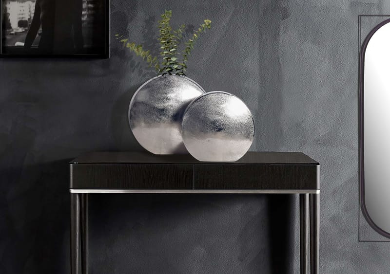 Dalora Vase 34 cm sæt med 2 - Sølvfarvet - Boligtilbehør - Vaser