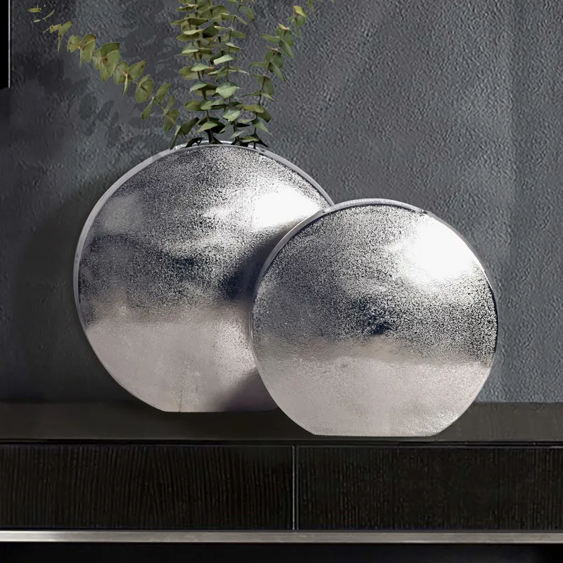 Dalora Vase 34 cm sæt med 2 - Sølvfarvet - Boligtilbehør - Vaser