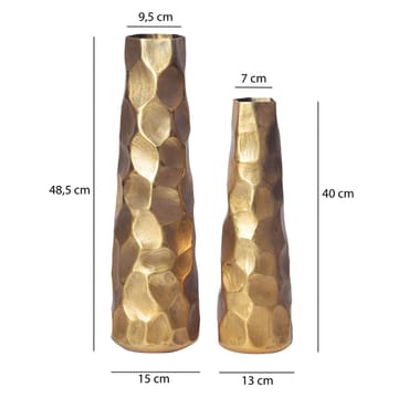 Daluna Vase 49 cm sæt med 2 - Guldfarvet - Boligtilbehør - Vaser - Cylindervase