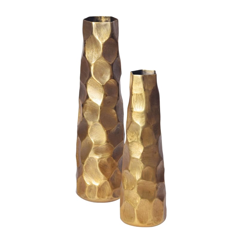 Daluna Vase 49 cm sæt med 2 - Guldfarvet - Boligtilbehør - Vaser - Cylindervase