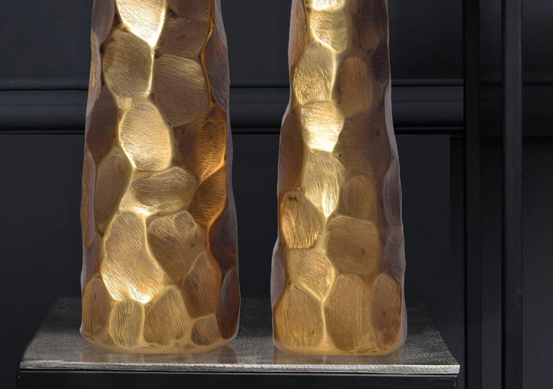 Daluna Vase 49 cm sæt med 2 - Guldfarvet - Boligtilbehør - Vaser - Cylindervase