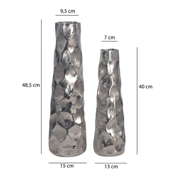 Daluna Vase 49 cm sæt med 2 - Sølvfarvet - Boligtilbehør - Vaser - Cylindervase