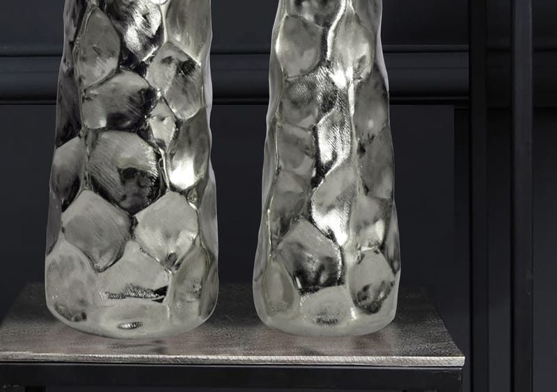 Daluna Vase 49 cm sæt med 2 - Sølvfarvet - Boligtilbehør - Vaser - Cylindervase