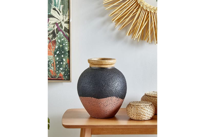 Dekorationsvas Beliani Daulis Black||Pink||GOLD - Boligtilbehør - Vaser