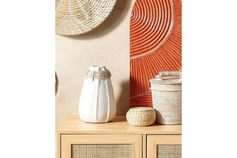 Dekorationsvas Beliani Kampar White||Beige - Boligtilbehør - Vaser