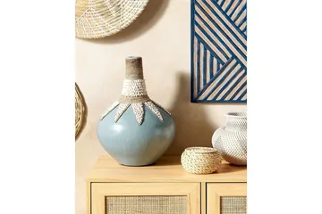 Dekorationsvas Beliani Silau blue||Beige - Boligtilbehør - Vaser