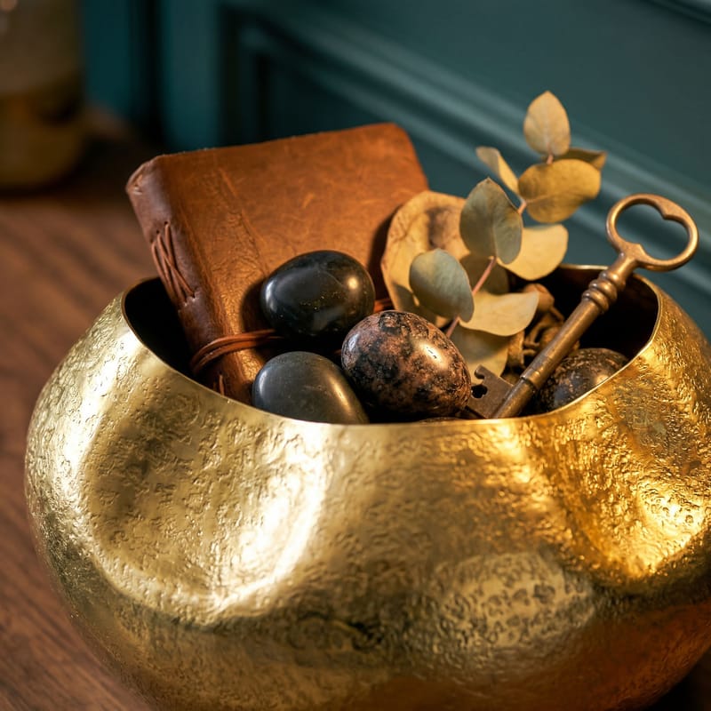 Harvik bordvase 30 cm i aluminium - Guld - Boligtilbehør - Vaser
